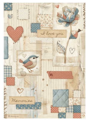 Stamperia A4 Rice Paper - Family Patchwork 
