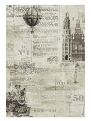 Stamperia A4 Rice Paper - Voyages Fantastiques Sepia Background 