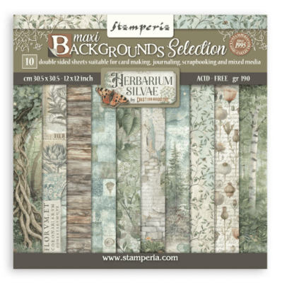 Stamperia 12x12 Maxi Paper Pack - Herbarium Silvae Background Selection