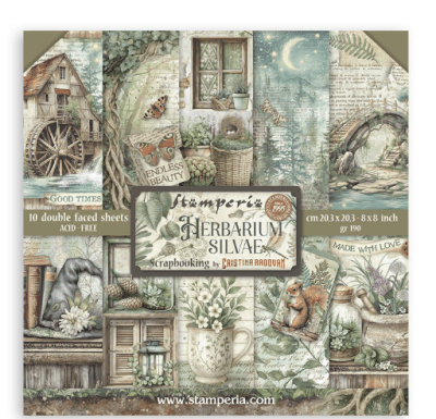 Stamperia 8x8 Paper Pack - Herbarium Silvae