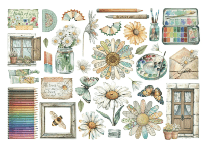 Stamperia Ephemera - Daisy Art 