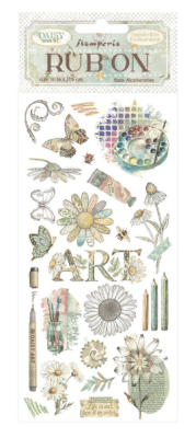 Stamperia Rub On - Daisy Art Life is Art Live it in Colour