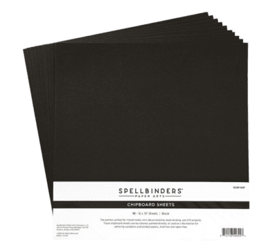 Chipboard Sheets Black 12x12 Inch 2 ark