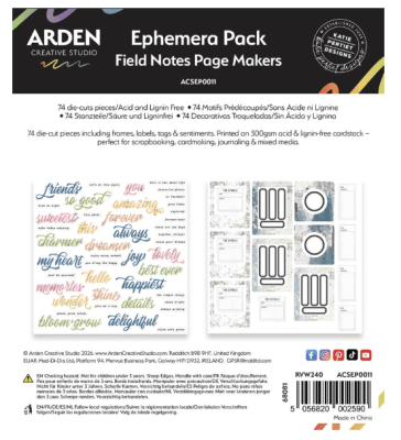 Arden Creative Studio Page Makers Ephemera Pack - Field Notes 