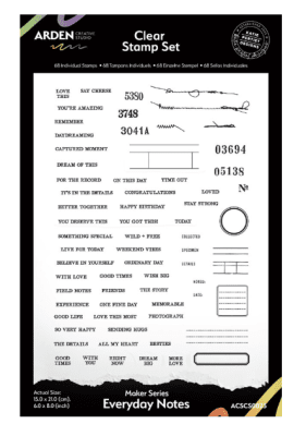Arden Creative Studio 6x8 Inch Clear Stamp - Everyday Notes
