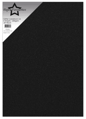 Paper Favourite A4 Glitter Cardstock - Jet Black