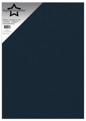 Paper Favourite A4 Glitter Cardstock - Midnight Blue
