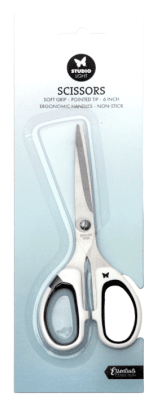 Scissors Soft Grip/Pointed Tip/Non Stick 6 Inch - White