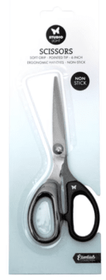 Scissors Soft Grip/Pointed Tip/Non Stick 6 Inch - Black