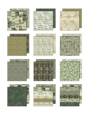 Tim Holtz Idea Ology Paper pack 8x8 - Green