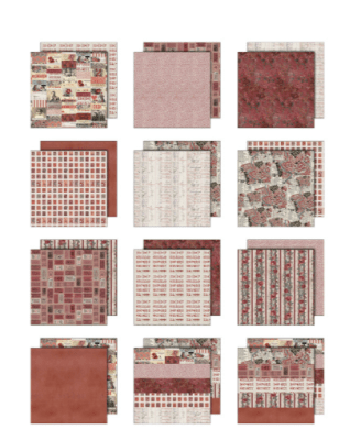 Tim Holtz Idea Ology Paper pack 8x8 - Red