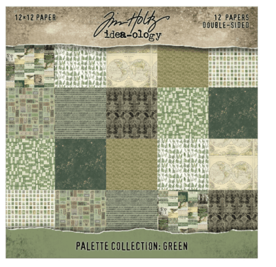 Tim Holtz Idea Ology Paper pack 12x12 - Green