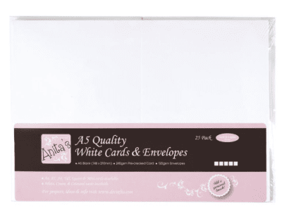 A5 Cards & Envelopes White 