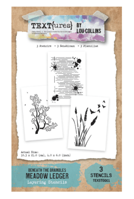 TEXT(ures) Layering Stencil Set - Beneath the Brambles Meadow Ledger