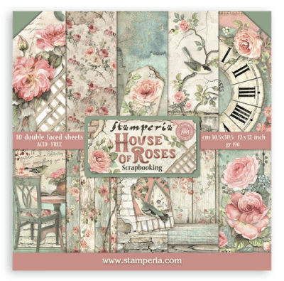 Stamperia 12x12 Paper Pack - House of Roses