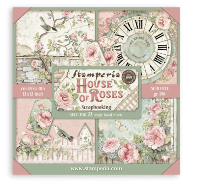 Stamperia 12x12 Maxi Pack Background - House of Roses