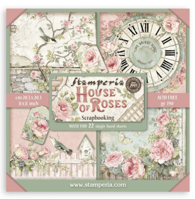 Stamperia 8x8 Paper Pack Maxi Background - House of Roses