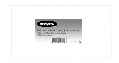HobbyGros 50 Card/Envelopes 10x10 cm - Snow White