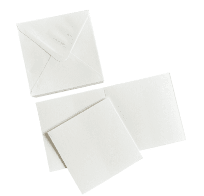 HobbyGros 50 Card/Envelopes 10x10 cm - Snow White