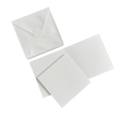 HobbyGros 50 Card/Envelopes 10x10 cm - Pure White