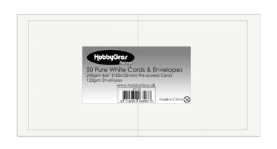 HobbyGros 6x6inch 15,2x15,2cm Card/Envelopes - Pure White