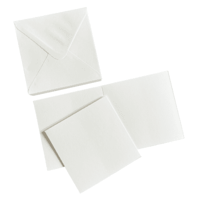 HobbyGros 6x6inch 15,2x15,2cm Card/Envelopes - Pure White
