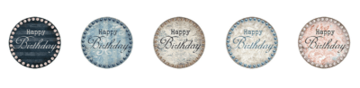 Studio Light Round Stickers on Roll - Happy Birthday