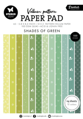 Studio Light Vellum paper pad - Spring Green