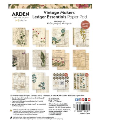 Arden Creative Studio 6x8 Paper Pad - Vintage Makers by Katie Pertiet