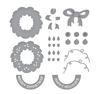 Spellbinders Dies - Classic Mouse Holiday Wreath
