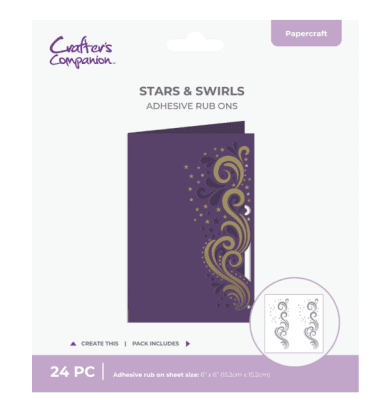 Crafter´s Companion Cut in Edge Adhesive Rub Ons Stars & Swirls 
