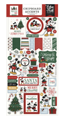 Echo Park Chipboard Accents - Mouse And Me Christmas
