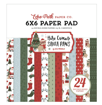 Echo Park 6x6 Paper Pad - Here Comes Santa Paws
