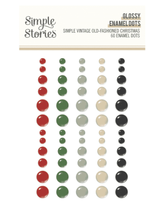 Simple Stories Glossy Enamel Dots - Simple Vintage Old-Fashioned Christmas