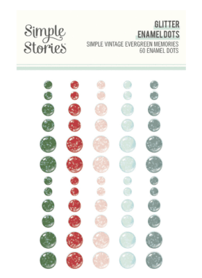 Simple Stories Glitter Enamel Dots - Vintage Evergreen Memories