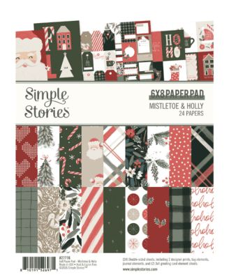 Simple Stories 6x8 Paper Pad - Mistletoe & Holly 
