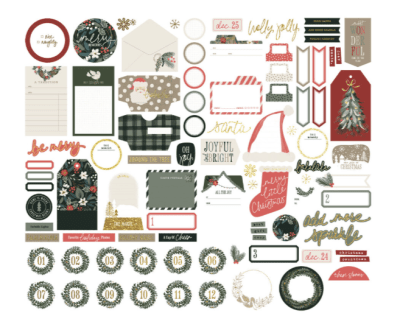 Simple Stories Journal Bits & Pieces - Mistletoe & Holly 