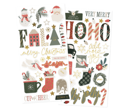 Simple Stories Foam Stickers - Mistletoe & Holly 