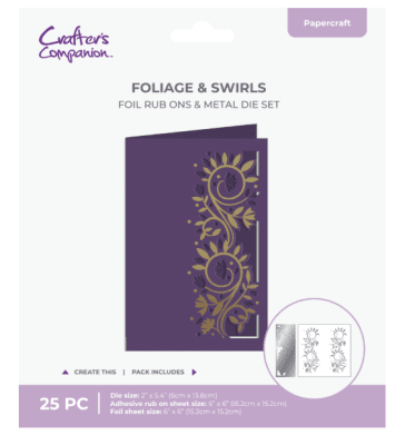 Crafter´s Companion Cut in Edge Foil Rub Ons & Metal Die Foliage & Swirls