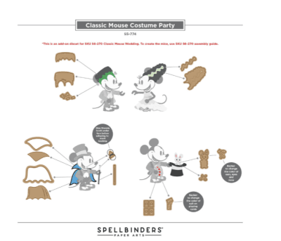 Spellbinders Etched Dies - Classic Mouse Costume Party 