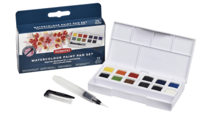 Derwent Watercolour Paint Pan Set with 12 Pans 
