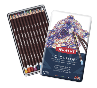 Derwent Coloursoft Pencil Tin of 12 Pencils