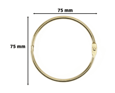 Book Binding Rings 75mm Gold 6pcs