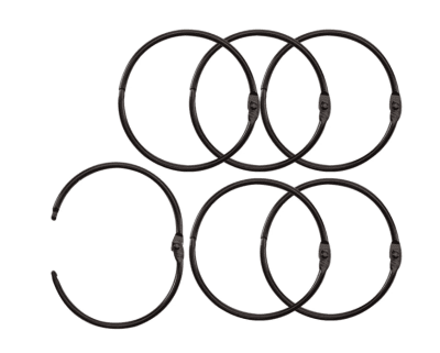Book Binding Rings 75mm Black 6pcs