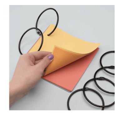 Book Binding Rings 75mm Black 6pcs