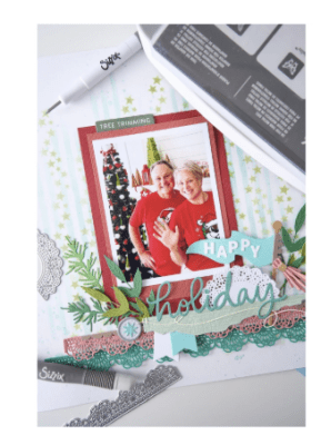 Sizzix Clear Stamp Set & Framelits Dies - Winter Greenery 