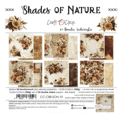 Craft O`Clock 6x6 Paper Set - Shades Of Nature