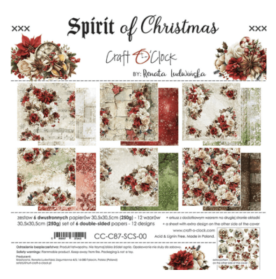 craft O´Clock 12x12 Paper Set - Spirit Of Christmas 