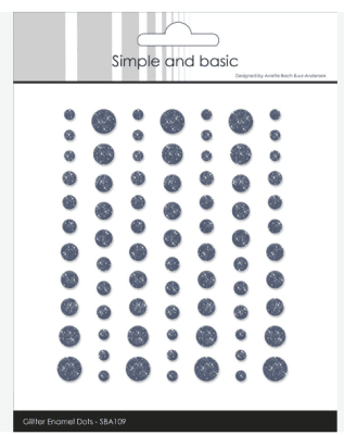 Simple and Basic Glitter Enamel Dots - Navy