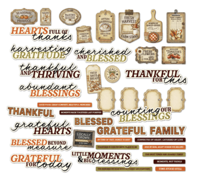 49 and Market Chipboard Set - Seasons Bounty